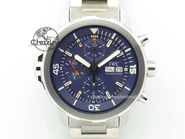 MIROTIME 0111 Aquatimer Chrono IW376803 V6F 1:1 Best Edition Blue Dial on Ruber Strap A Neat 7083